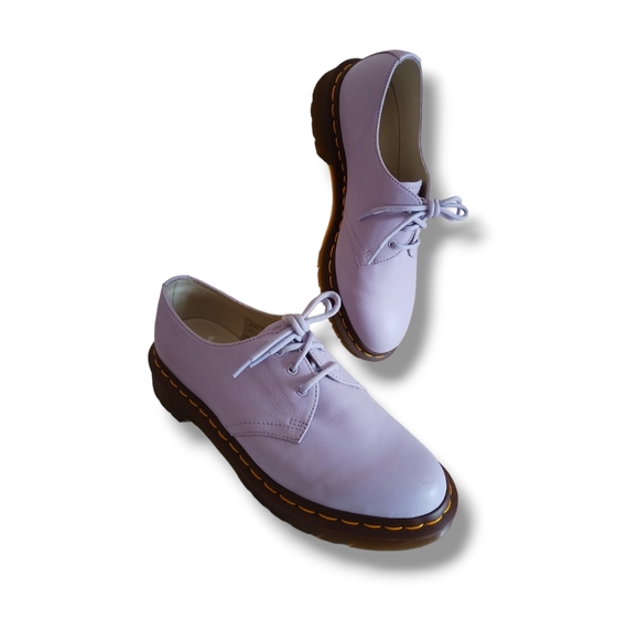 Like New 🌺 Dr Martens 3 Eye 1461 Ladies Purple Heather Virginia Leather Shoes - Picture 7 of 16